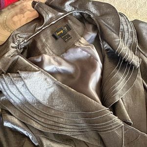 Jerry T Metallic Silver Dress Coat NWOT